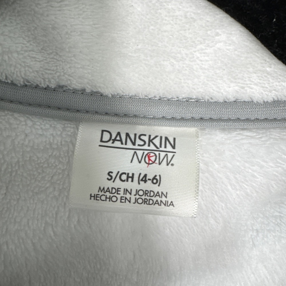 Danskin Womens Small Long Sleeve, Full Zipper Fleece White With Gray - Picture 2 of 15